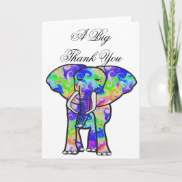 Floral Elephant Bedankt Card