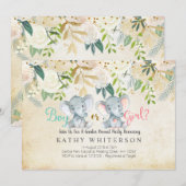 Floral Elephant gender onthulling Botanisch Kaart (Voorkant / Achterkant)