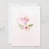 Floral Elephant girl baby shower Kaart (Achterkant)