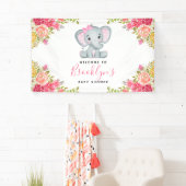 Floral Elephant Girl Baby shower Spandoek (Insitu)