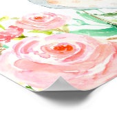 Floral Elephant Girl Baby shower Welkom Poster (Hoek)