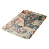Floral Elephant Illustration Badmat (Gekanteld)