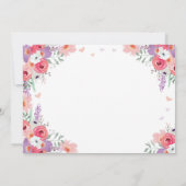 Floral Elephant Invitation baby shower Girl Pink Kaart (Achterkant)