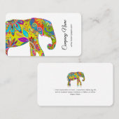 Floral Elephant-kaart Visitekaartje (Voorkant / Achterkant)
