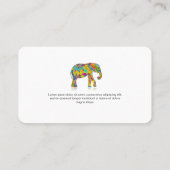 Floral Elephant-kaart Visitekaartje (Achterkant)