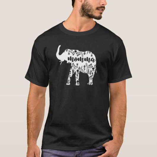 Floral Elephant Momma T-shirt (Voorkant)