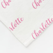 Floral Elephant roze Persoonlijke meisjesnaam Fleece Deken (Hoek)