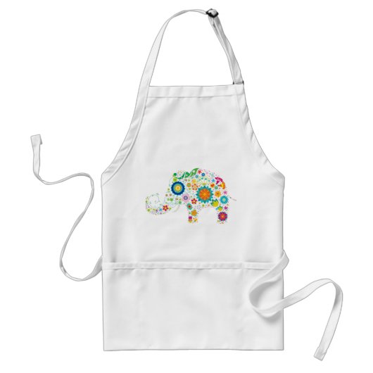 Floral Elephant Standaard Schort (Voorkant)