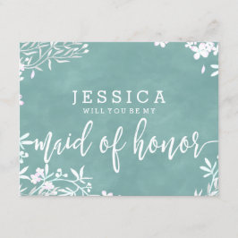 Floral elke kleur zal je mijn bruidsmeisje zijn kaart