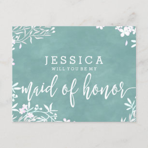 Floral elke kleur zal je mijn bruidsmeisje zijn kaart