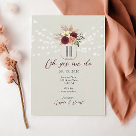 Floral Elopement Huwelijksreceptie Kaart