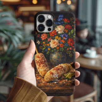 Floral Elote Still Life | Monogram iPhone 15 Pro Max Hoesje