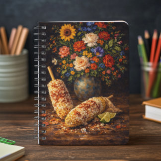 Floral Elote Still Life | Monogram Notitieboek