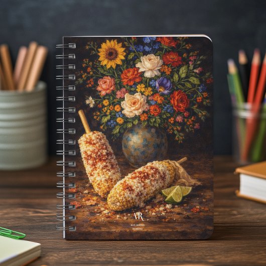 Floral Elote Still Life | Monogram Notitieboek