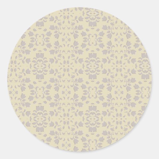 Floral Embossed Pattern Ronde Sticker (Voorkant)