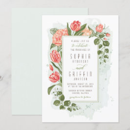 Floral Embrace Wedding Invitation Kaart