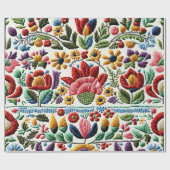 Floral Embroidery Cadeaupapier (Vlak)