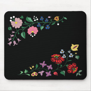 Floral embroidery muismat