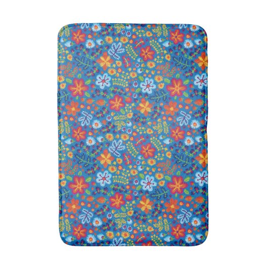 Floral Embroidery Pattern Badmat (Voorkant Verticaal)