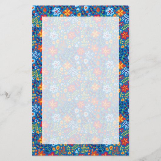 Floral Embroidery Pattern Briefpapier (Voorkant)