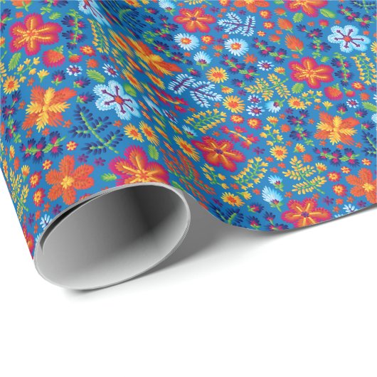 Floral Embroidery Pattern Cadeaupapier (Rol Hoek)