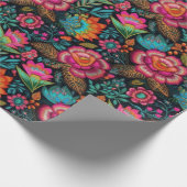 Floral Embroidery Pattern Cadeaupapier (Hoek)