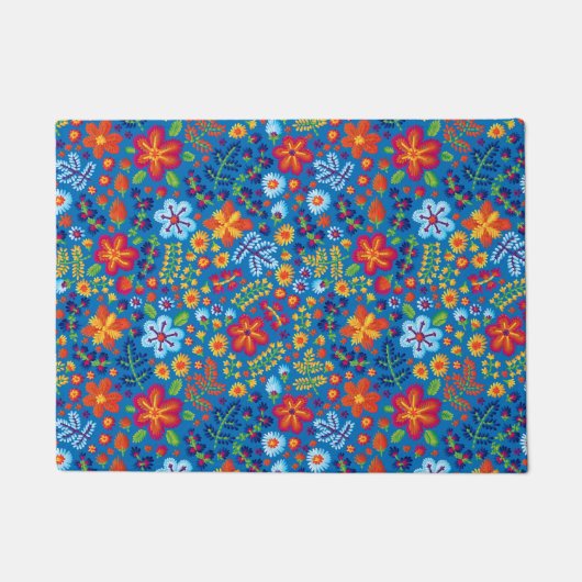 Floral Embroidery Pattern Deurmat (Voorkant)