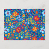 Floral Embroidery Pattern Feestdagenkaart (Voorkant)