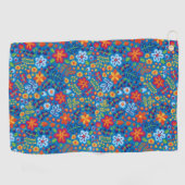 Floral Embroidery Pattern Golfhanddoek (Horizontaal)