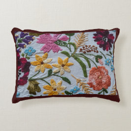 Floral Embroidery Pattern met prachtige bloemen Accent Kussen
