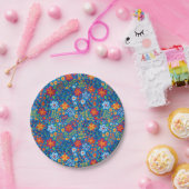 Floral Embroidery Pattern Papieren Bordje (Feest)