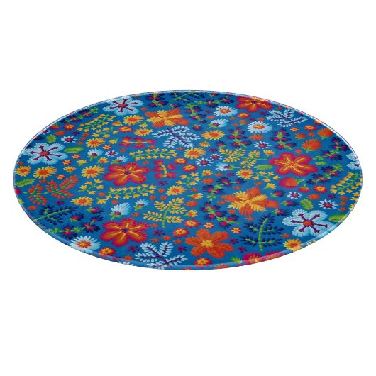 Floral Embroidery Pattern Snijplank (Hoek)