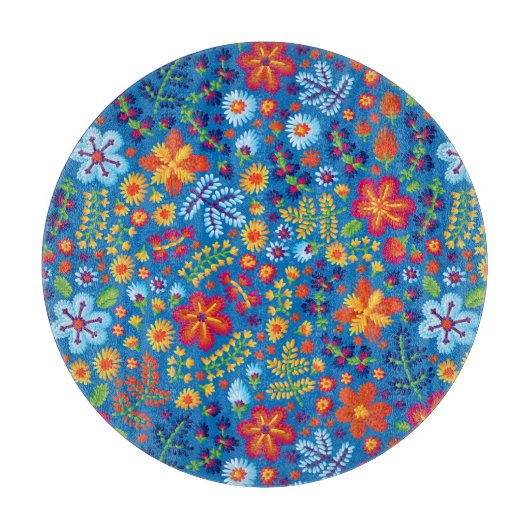 Floral Embroidery Pattern Snijplank (Voorkant)