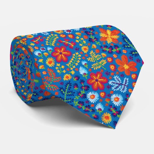 Floral Embroidery Pattern Stropdas (Opgerold)