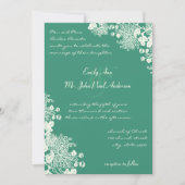 Floral Emerald en Ivory Wedding Invites Kaart (Voorkant)