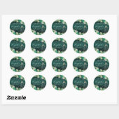 Floral Emerald Green Birthday Bedankt Quinceanera Ronde Sticker (Vel)