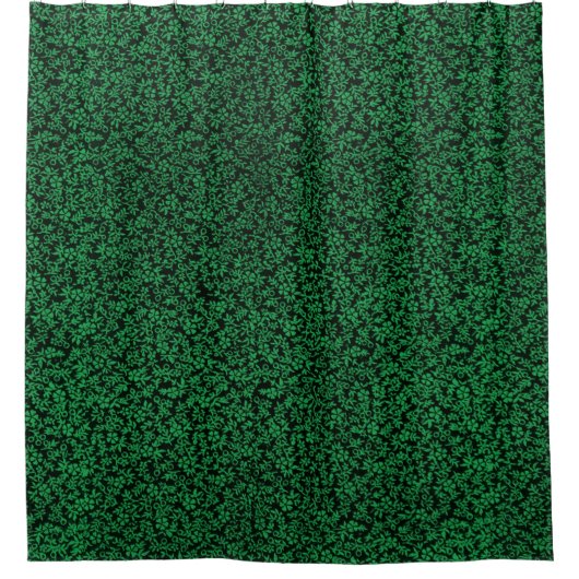  Floral Emerald Green Douchegordijn (Voorkant)