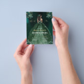 Floral Emerald Green Dress Birthday Quinceanera Flyer (Hand)