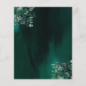 Floral Emerald Green Dress Birthday Quinceanera Flyer (Achterkant)