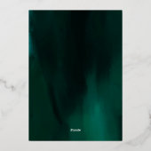 Floral Emerald Green Dress Birthday Quinceanera Folie Uitnodiging (Achterkant)