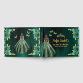 Floral Emerald Green Dress Birthday Quinceanera Gastenboek (Volledig)