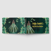 Floral Emerald Green Dress Birthday Quinceanera Gastenboek (Volledig)