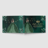 Floral Emerald Green Dress Birthday Quinceanera Gastenboek (Volledig)