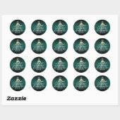 Floral Emerald Green Dress Birthday Quinceanera Ronde Sticker (Vel)