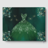 Floral Emerald Green Dress Verjaardag Quinceanera  Gastenboek (Achterkant)