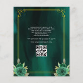 Floral Emerald Green Gold Boots Horse Quinceanera Flyer (Achterkant)