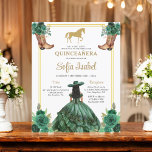 Floral Emerald Green Gold Boots Horse Quinceanera Flyer<br><div class="desc">Vier een unieke Quinceañera met een Floral Emerald Green en Gold Boots & Horse uitnodiging. Dit unieke ontwerp combineert elegante bloemendetails met rustieke charme, met levendige smaragdgroene tinten en glinsterende gouden accenten. Met stijlvolle cowboylaarzen en een majestueus paard is het perfect voor een op het land geïnspireerde quinceañera die traditie...</div>