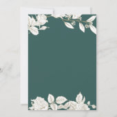 Floral Emerald Green Gold Wedding Save the Date Kaart (Achterkant)