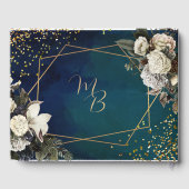 Floral Emerald Green Gold Wreath Wedding Gastenboek (Achterkant)