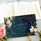 Floral Emerald Green Gold Wreath Wedding Gastenboek